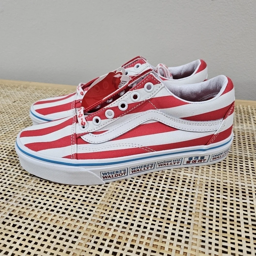 Vans Old Skool, (Where's Waldo?) International Stripes, Unisex M5.5, W7, NWT